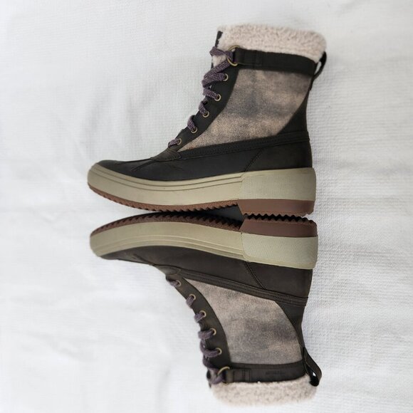 Merrell Womens Size 7. 5 Haven Polar Waterproof Mid Lace Winter Boots Olive Gray - Picture 11 of 15